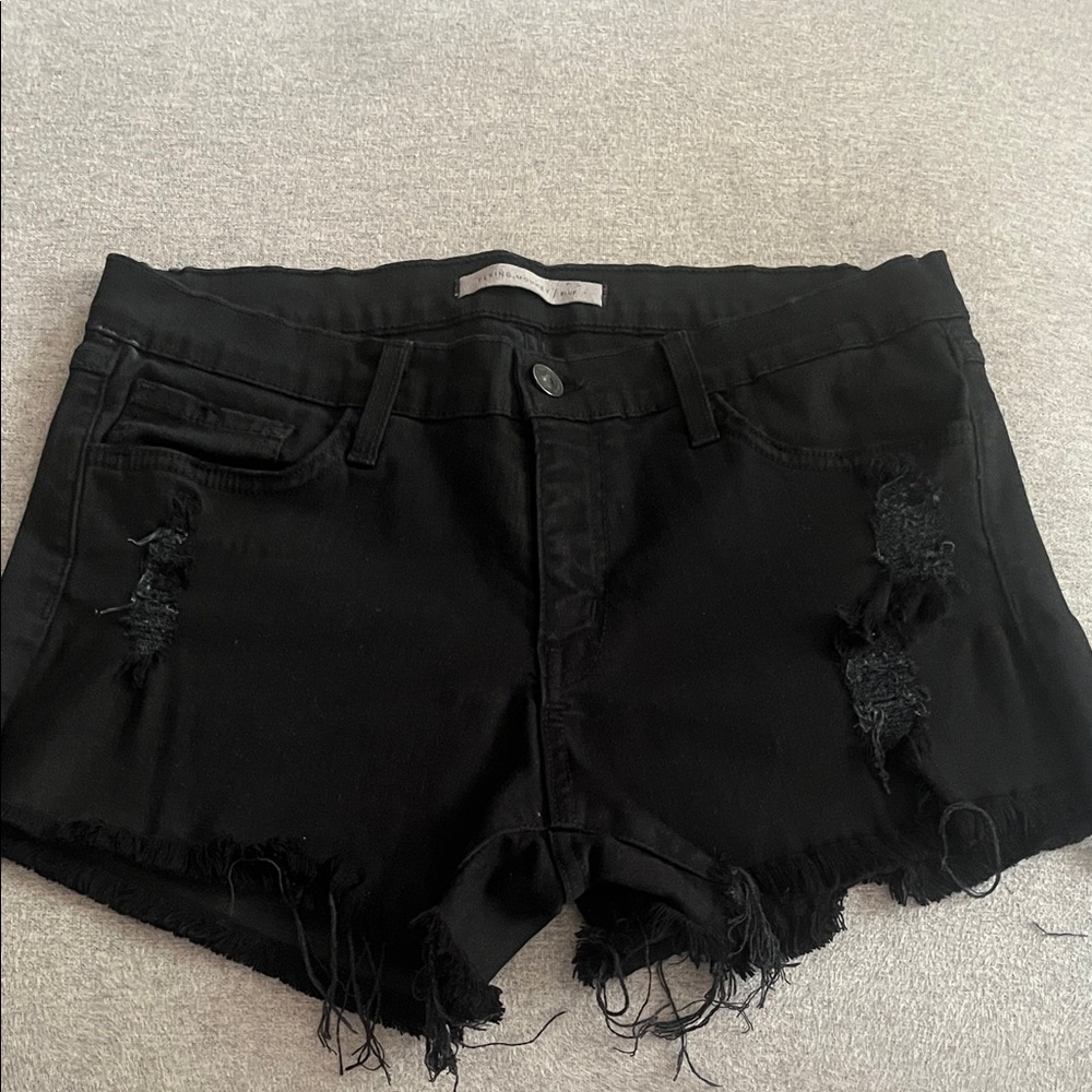 Flying Monkey Black Distressed Jean Shorts